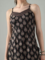 Thumbnail for Myshka Women Off White Multicolor Thread Embroidered Sleeveless Long Kurta