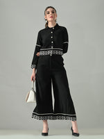 Thumbnail for Myshka Women Black Embroidered Co-Ord Set