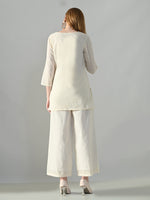 Thumbnail for Myshka Women Off White Multicolor Thread Embroidered Co-Ord Set