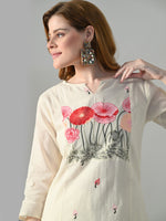 Thumbnail for Myshka Women Off White Multicolor Thread Embroidered Co-Ord Set