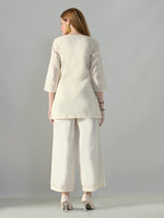 Thumbnail for Myshka Women Off White Multicolor Thread Embroidered Co-Ord Set