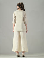 Thumbnail for Myshka Women Off White Multicolor Thread Embroidered Co-Ord Set