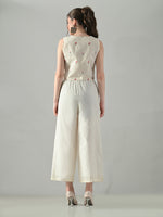 Thumbnail for Myshka Women Off White Multicolor Thread Embroidered Co-Ord Set