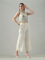 Thumbnail for Myshka Women Off White Multicolor Thread Embroidered Co-Ord Set