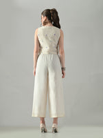 Thumbnail for Myshka Women Off White Multicolor Thread Embroidered Co-Ord Set