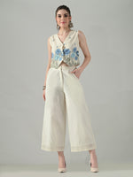 Thumbnail for Myshka Women Off White Multicolor Thread Embroidered Co-Ord Set