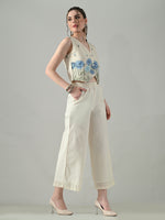 Thumbnail for Myshka Women Off White Multicolor Thread Embroidered Co-Ord Set