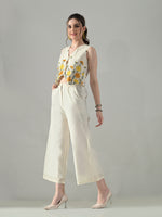 Thumbnail for Myshka Women Off White Multicolor Thread Embroidered Co-Ord Set