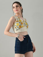 Thumbnail for Myshka Women Off White Multicolor Thread Embroidered Saree Blouse
