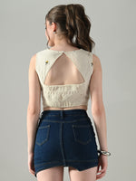 Thumbnail for Myshka Women Off White Multicolor Thread Embroidered Saree Blouse