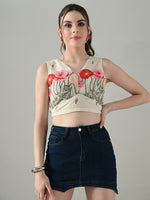 Thumbnail for Myshka Women Off White Multicolor Thread Embroidered Saree Blouse
