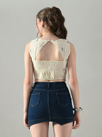 Thumbnail for Myshka Women Off White Multicolor Thread Embroidered Saree Blouse