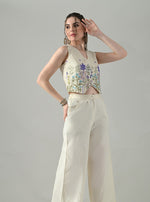 Thumbnail for Myshka Women Off White Multicolor Thread Embroidered Waistcoat