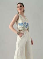 Thumbnail for Myshka Women Off White Multicolor Thread Embroidered Waistcoat