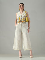 Thumbnail for Myshka Women Off White Multicolor Thread Embroidered Waistcoat
