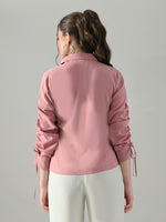 Thumbnail for Myshka Women Pink Lace Embellished Shirt