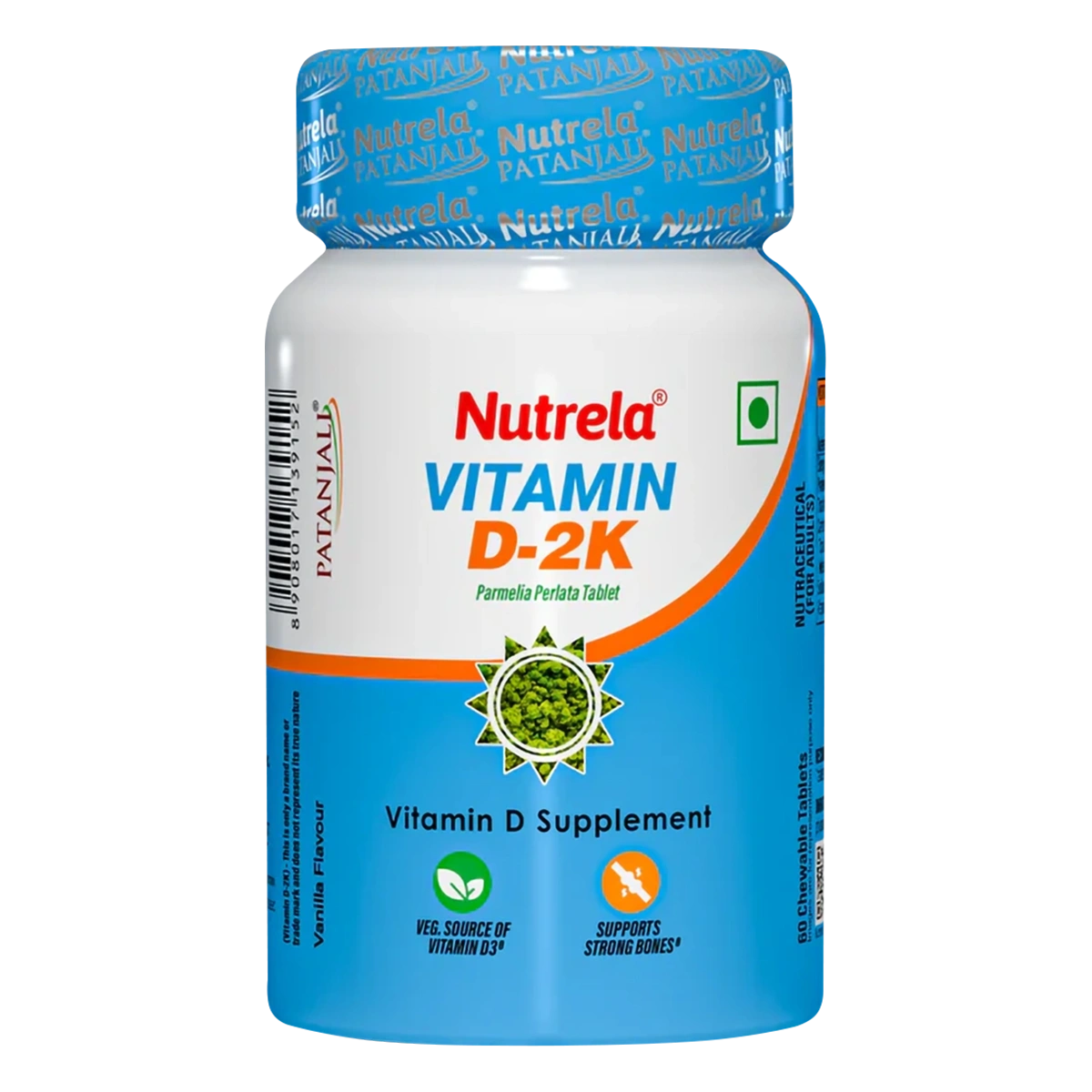 Patanjali Nutrela Vitamin D-2K Chewable Tablet - Vanilla Flavor - Dista