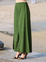 Thumbnail for Myshka Girls Green Pure Cotton Sleeveless Schiffli Top with Flared Trouser