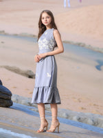 Thumbnail for Myshka Girls Linen Cotton Embroidered Maxi Dress