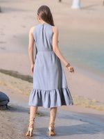 Thumbnail for Myshka Girls Linen Cotton Embroidered Maxi Dress