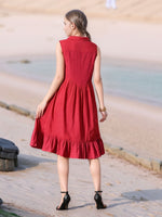 Thumbnail for Myshka Girls Pure Cotton Pink Schiffli Midi Dress - Distacart