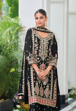 Thumbnail for Anaita Black Heavy Chinon With Embroidery Readymade Sharara Suit - Distacart