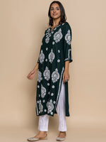 Thumbnail for HOUSE OF KARI Chikankari Embroidered Straight Kurta - Distacart