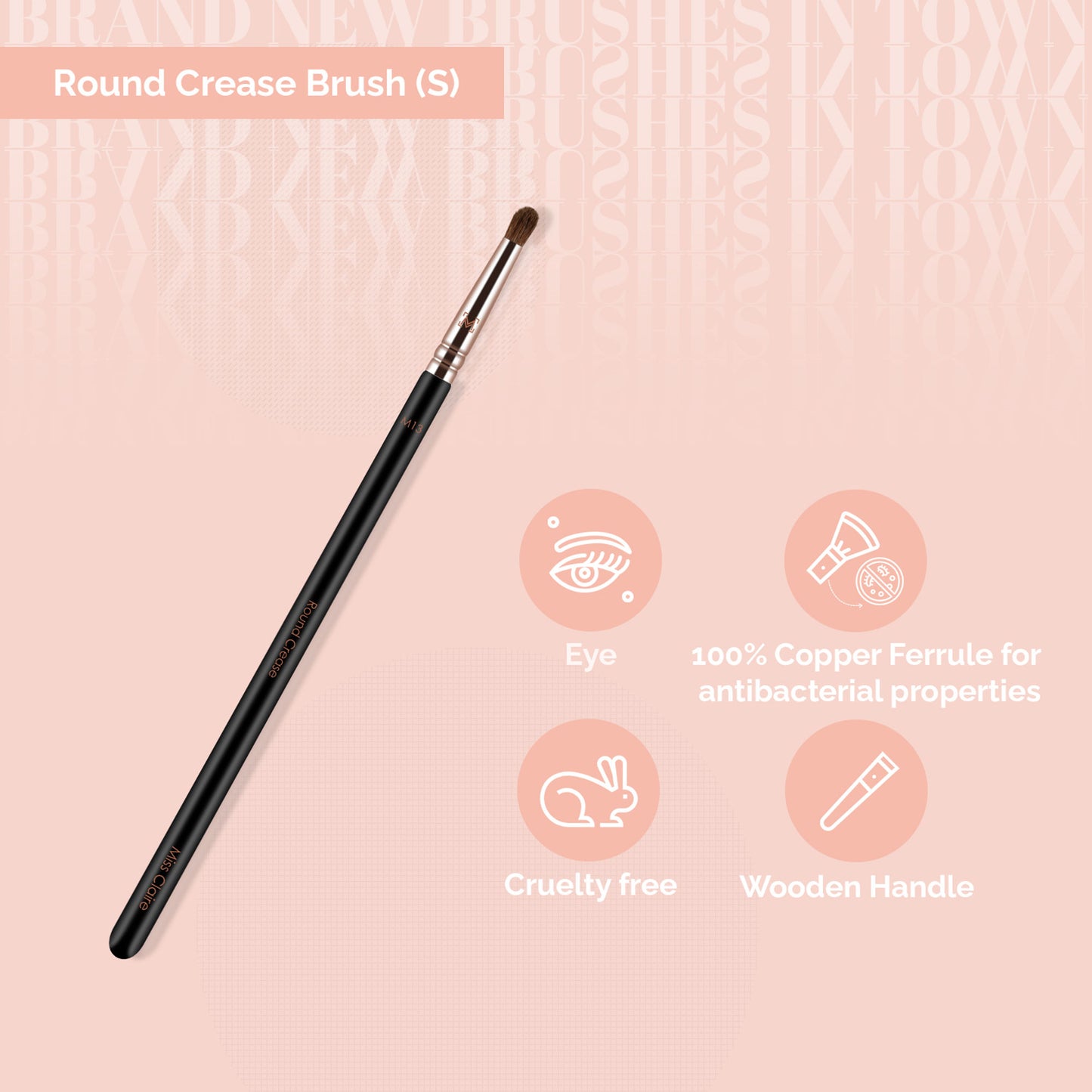 Miss Claire M13 - Round Crease Brush (S) - Rose Gold - Distacart