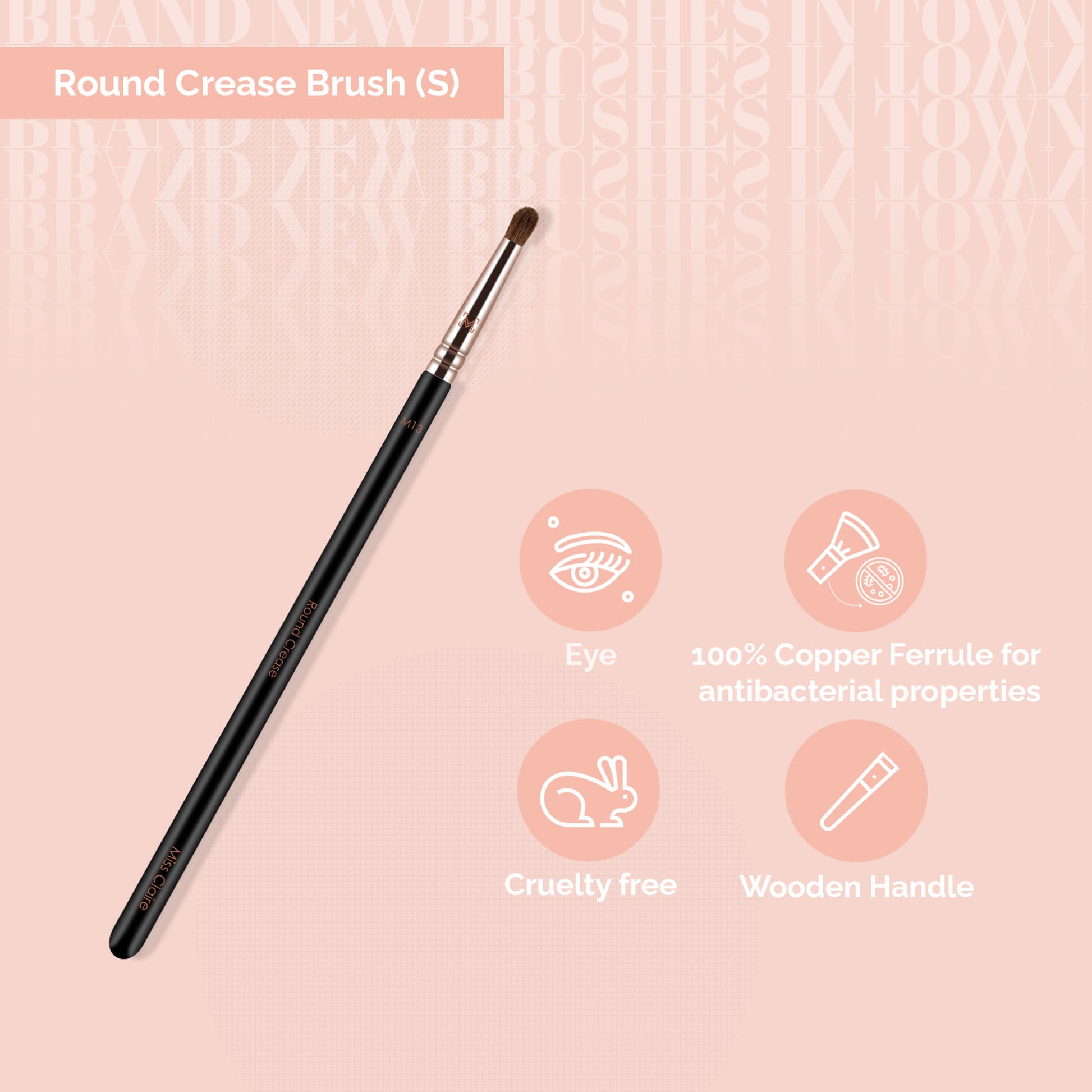 Miss Claire M13 - Round Crease Brush (S) - Rose Gold - Distacart