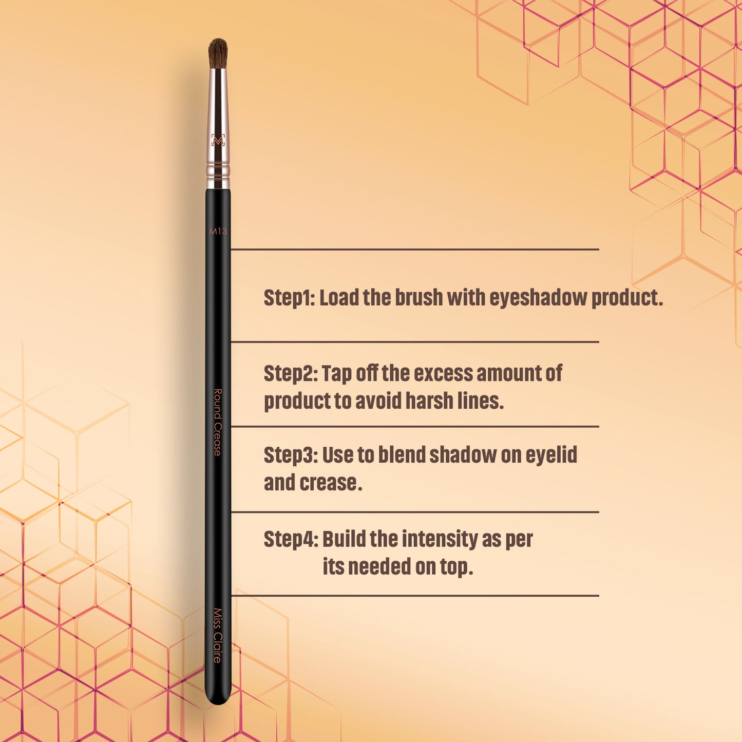Miss Claire M13 - Round Crease Brush (S) - Rose Gold - Distacart