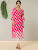Yufta Pink Georgette Lehriya Embroidery Kurta - Distacart