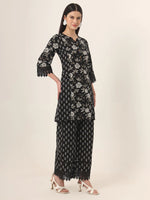 Thumbnail for Yufta Black Pure Cotton Co Ord Set
