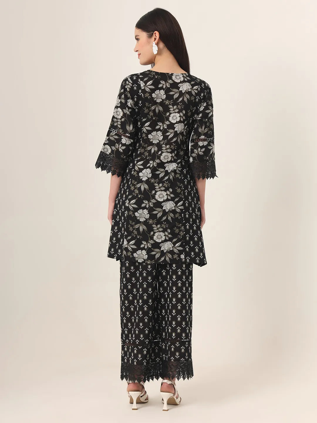 Yufta Black Pure Cotton Co Ord Set