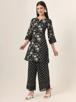 Thumbnail for Yufta Black Pure Cotton Co Ord Set