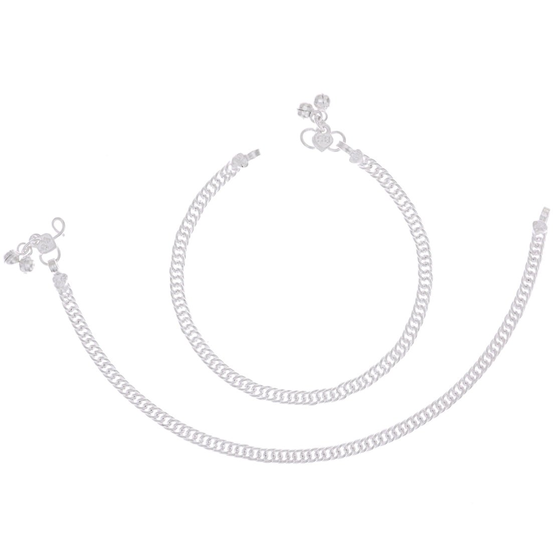 AanyaCentric Silver Plated Traditional Anklets Payal - Classic and Stylish for Women and Girls - Distacart