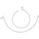 Thumbnail for AanyaCentric Silver Plated Traditional Anklets Payal - Classic and Stylish for Women and Girls - Distacart