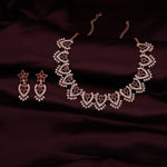 Thumbnail for Tehzeeb Creations Maroon Colour Sparkle Stone Studded Necklace With Earrings - Distacart