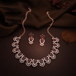 Thumbnail for Tehzeeb Creations Maroon Colour Sparkle Stone Studded Necklace With Earrings - Distacart