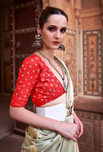 Thumbnail for Anaita Light Green Pure Satin Silk With Zari Weaving Saree With Blouse - Distacart