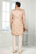 Thumbnail for Raivat Ethnic Art Silk Embroidery Work 3 Pcs Indo Jacket Set In Onion Pink Colour