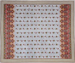 Thumbnail for Yellow White Ethnic Motifs Cotton 200TC King Bedsheet With 2 Zipper Pillow Covers - King Size by House of Ree