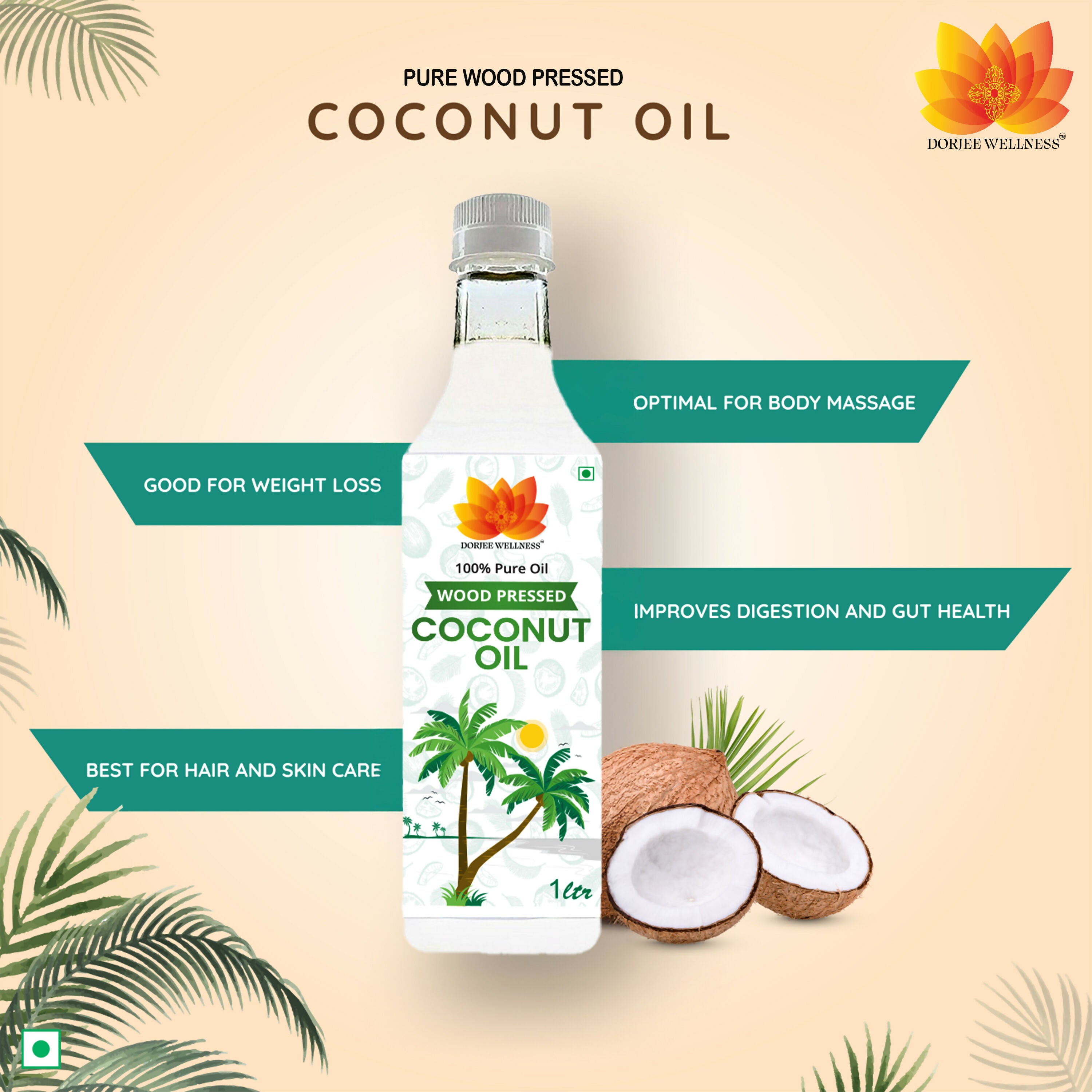 Dorjee Wellness Wood Pressed Coconut Oil