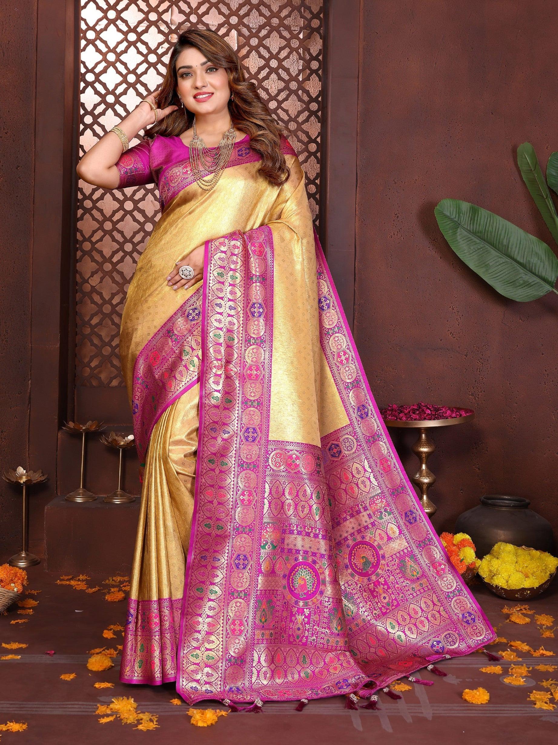 Anaita Banarasi Tissue Silk Saree - Distacart