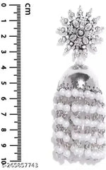 Thumbnail for Tehzeeb Creations Women's Silver Colour Oxidised Earrings With White Pearl - Distacart