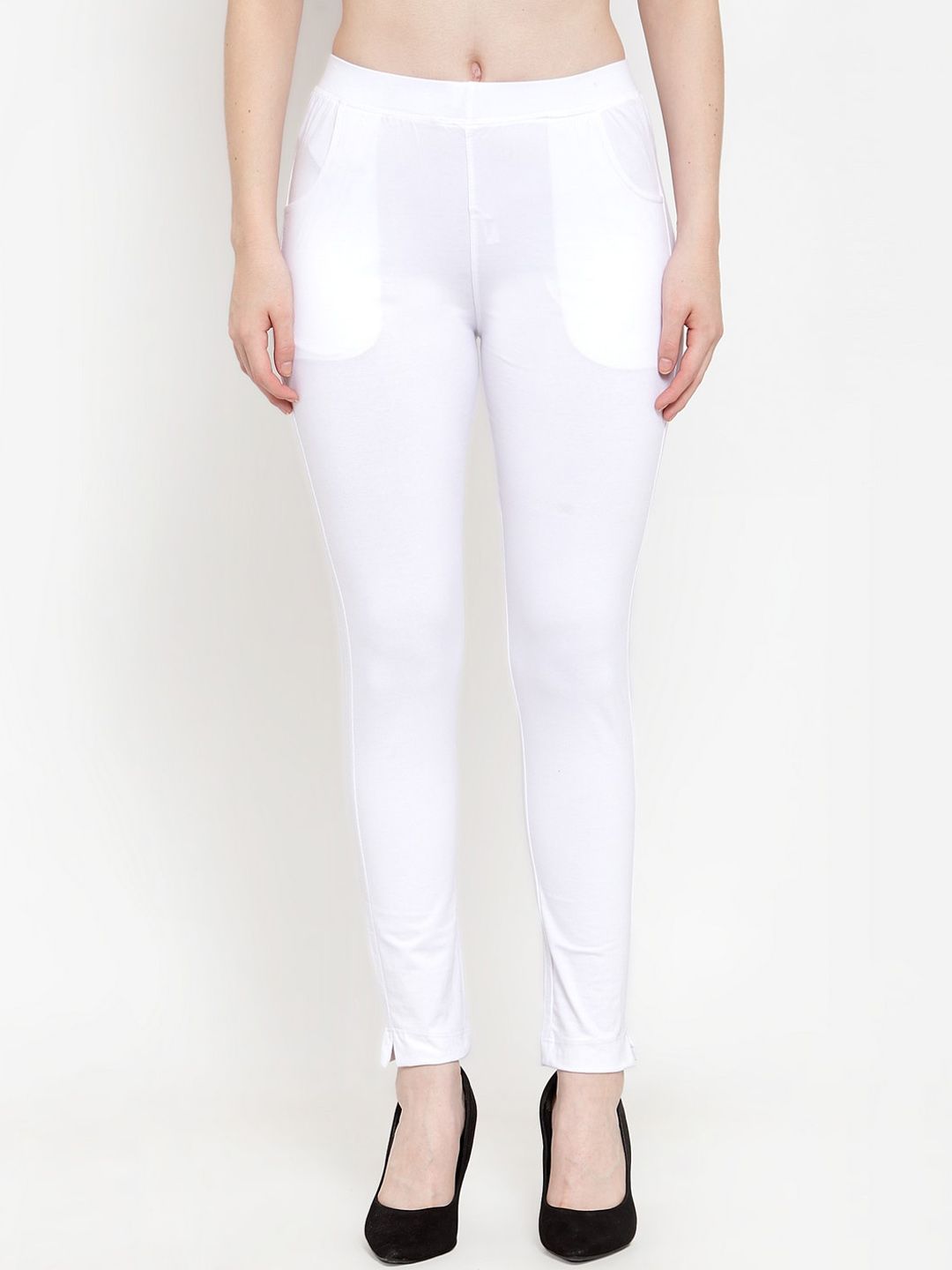 TAG 7 Women Pack Of 2 Solid Straight-Fit Ankle-Length Leggings - Distacart