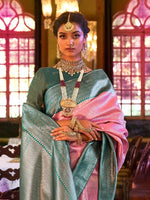 Thumbnail for Anouk Woven Ethnic Motifs Design Zari Silk Blend Kanjeevaram Saree - Distacart