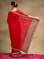 Thumbnail for kasee Solid Embroidered Pure Silk Saree - Distacart