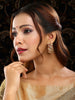 Ruby Raang Gold Polished Maroon Round Kundan Loops - Distacart