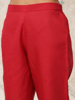 Thumbnail for Ode by House of Pataudi Ethnic Motifs Yoke Design Sequinned Kurta with Trousers - Distacart