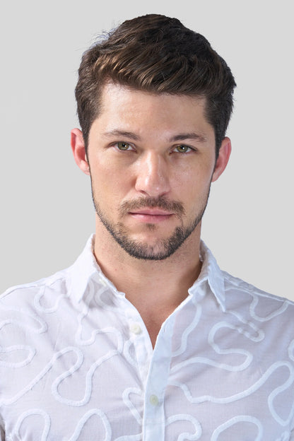 Xkind White Embroidered Relaxed Fit Shirt - Distacart